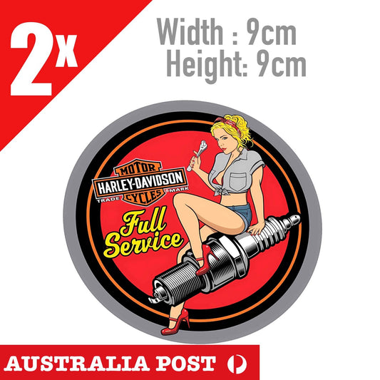 Harley Davidson Classic Garage Mechanic Pin Up Girl Bike Stickers