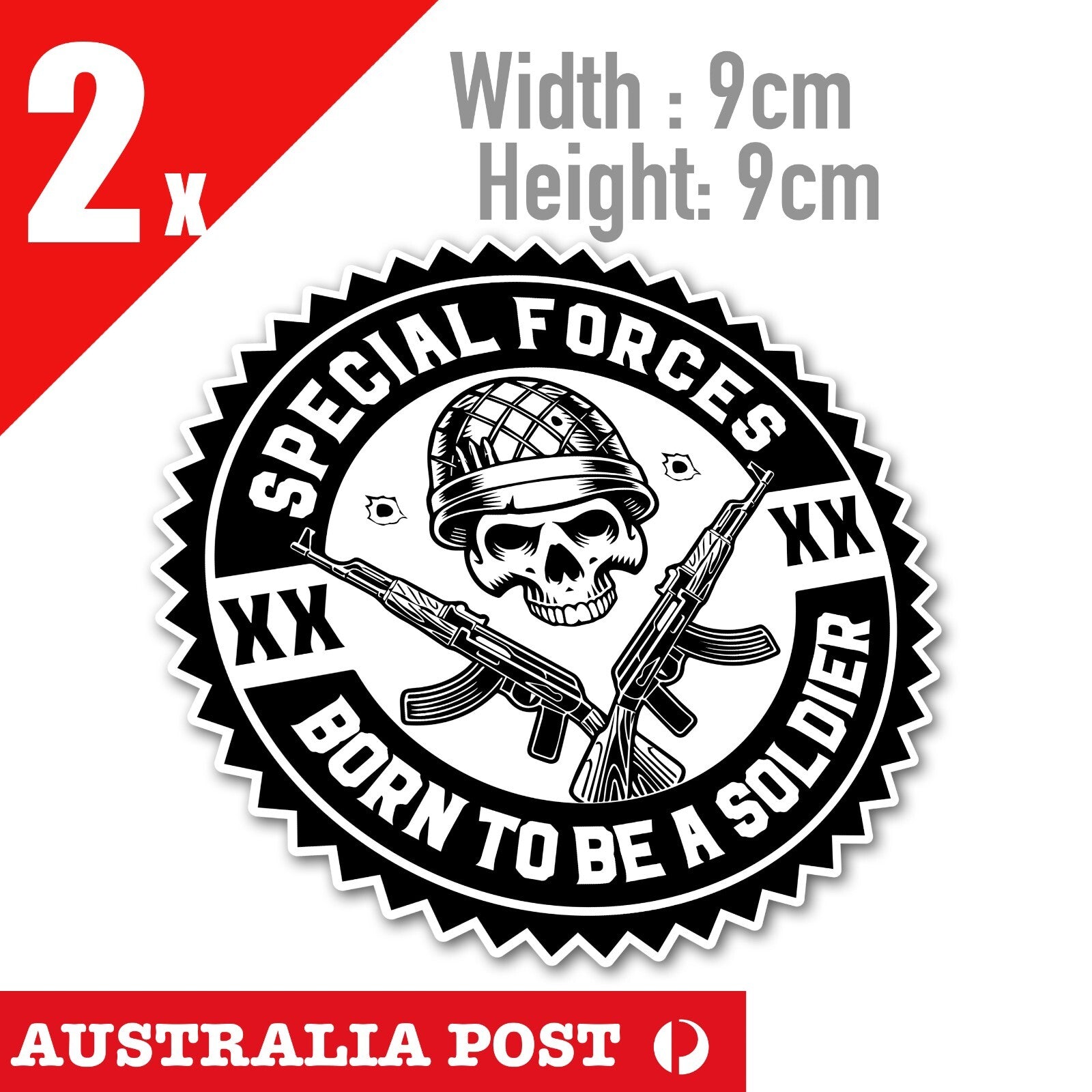 SPECIAL Forces Skull Head Soldier Logo Motorcycle, Helmet, Fuel Tank Stickers
