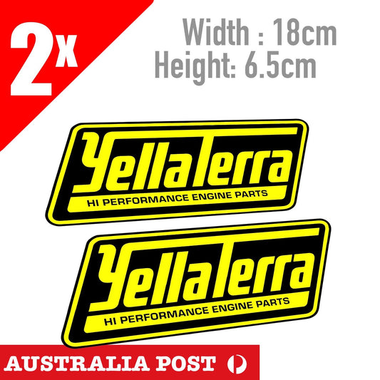 YELLA TERRA Hi Performance Motor Parts Logo Banner Sticker