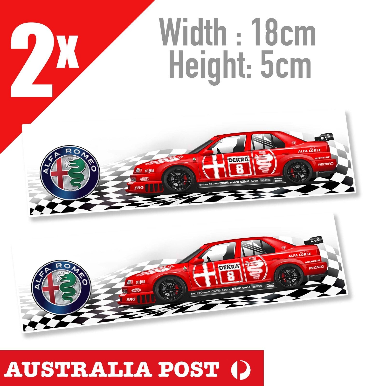 Alfa Romeo RACING RED Car Banner, Laptop, Racing Car Logo , Fridge  Sticker