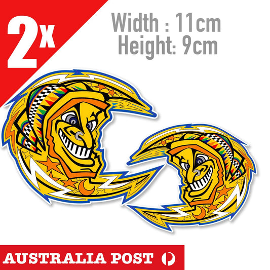 VALENTINO Rossi Number 46 Motorcycle Logo x2 Sticker