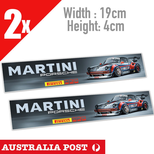 MARTINI RACING, PIRELLI ,  HKS, PORSCHE Racing Car Banner Stickers