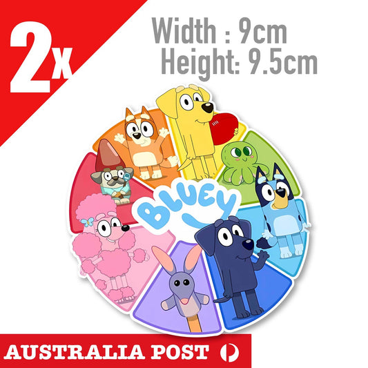Bluey  friends Round Cartoon Stickers