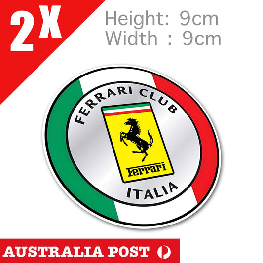 Scuderia Ferrari Italian Flag Round Badge Stickers