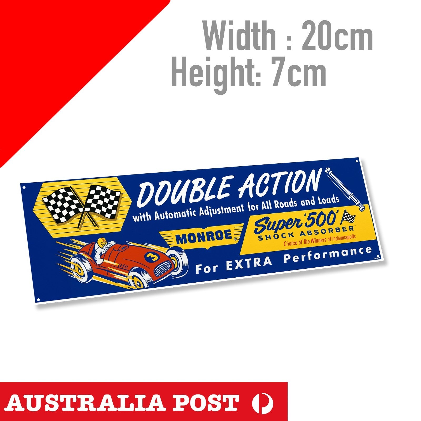 MONROE GAS-CHARGED SHOCKS & STRUTS Logo Vintage Double Action Banner  Sticker