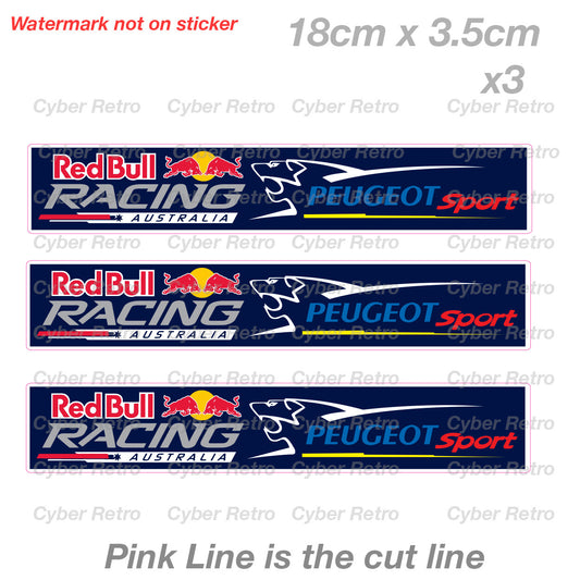 Peugeot Sport Red Bull Racing Australia Truck, Ute Car 4x4  Vinyl Sticker