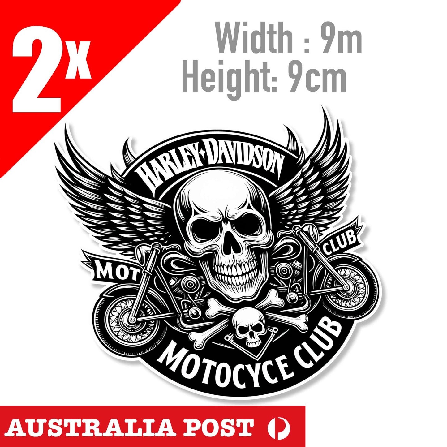 HARLEY Davidson Skull Head Club  Motorcycle Vinyl Decals Bike, Motorcycle, Eagle