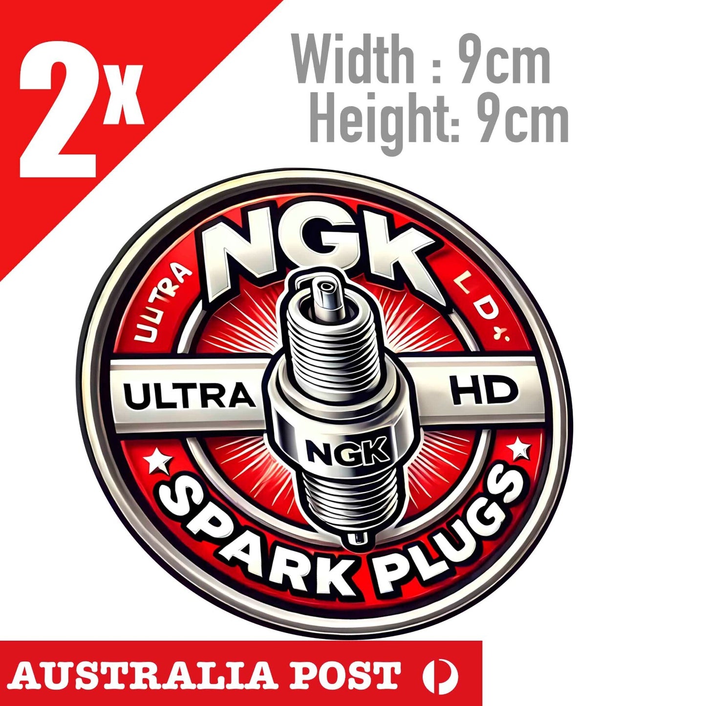 NGK Spark Plugs  Ultra Vintage, Damaged,  Round Stickers