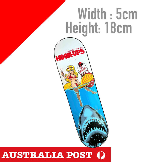 Hook Ups Naked Girl Surf/ Surfing Shark Sticker Vinyl Decal Y2K Vintage