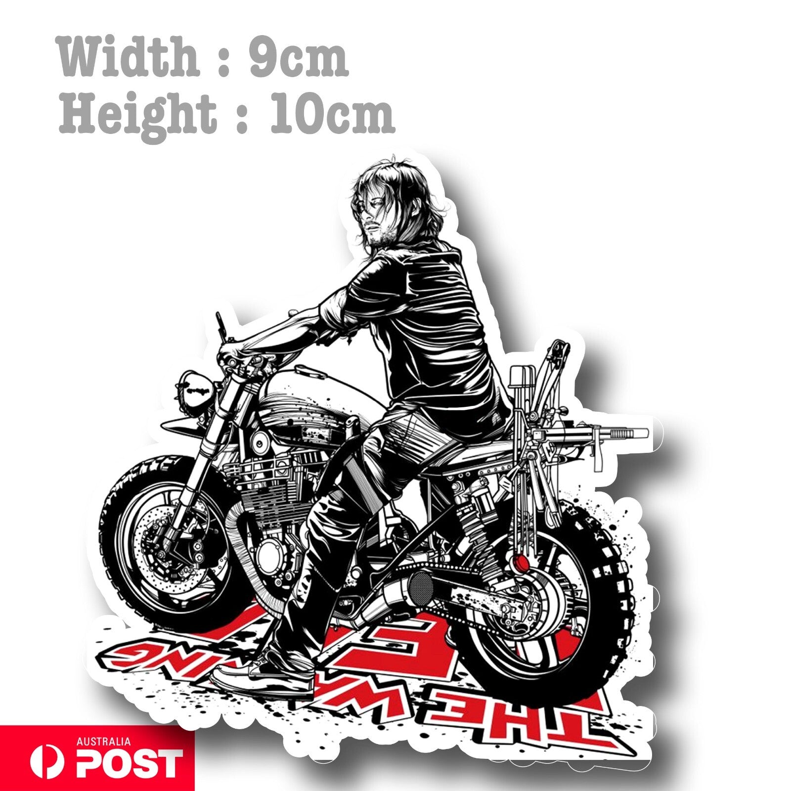 Walking Dead Motorcycle - Daryl Dixon- Zombie Vinyl  Sticker 