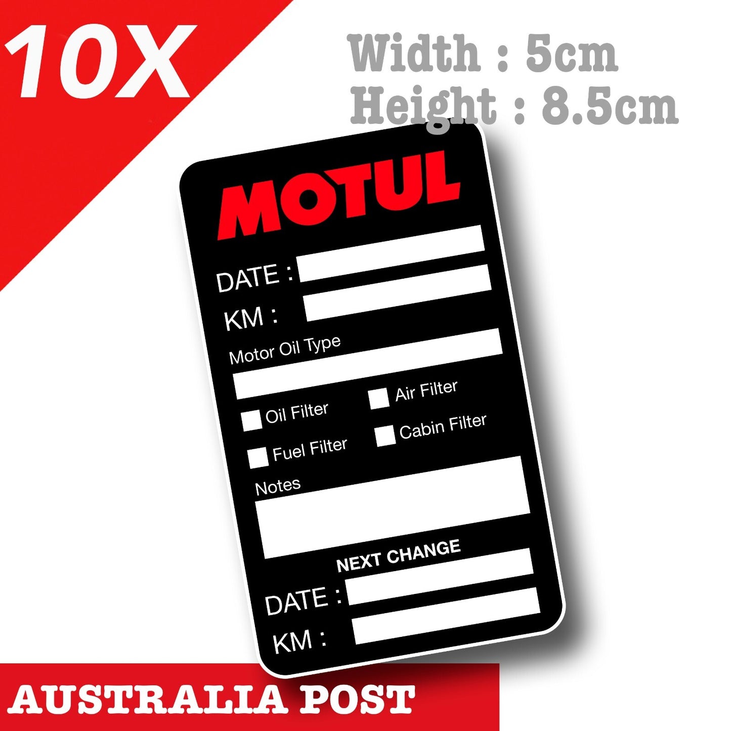 MOTUL Oil Change Service Reminder x10 Stickers , Cars Truck Van Sticker