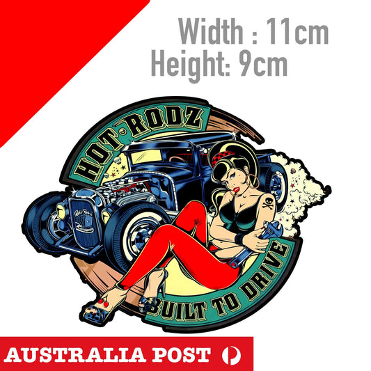 HOT ROD BUILT TO DRIVE Garage Sexy Girl Decal Sticker