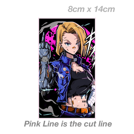 Dragon Ball Z - Android 18 Middle Finger Sticker 