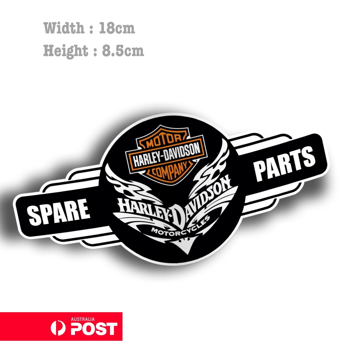 Harley Davidson Motorcycle Spare Parts Sign, Vintage Harley Motorcycle Sticker