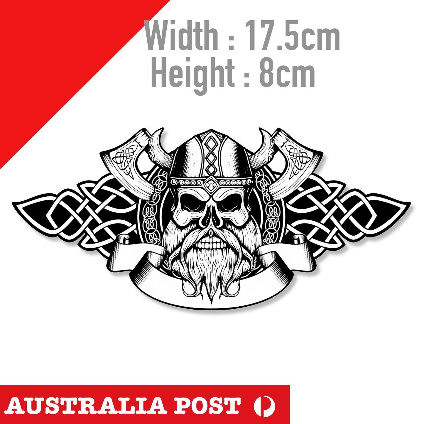 Skull Odin Viking Helmet with Axe Sticker