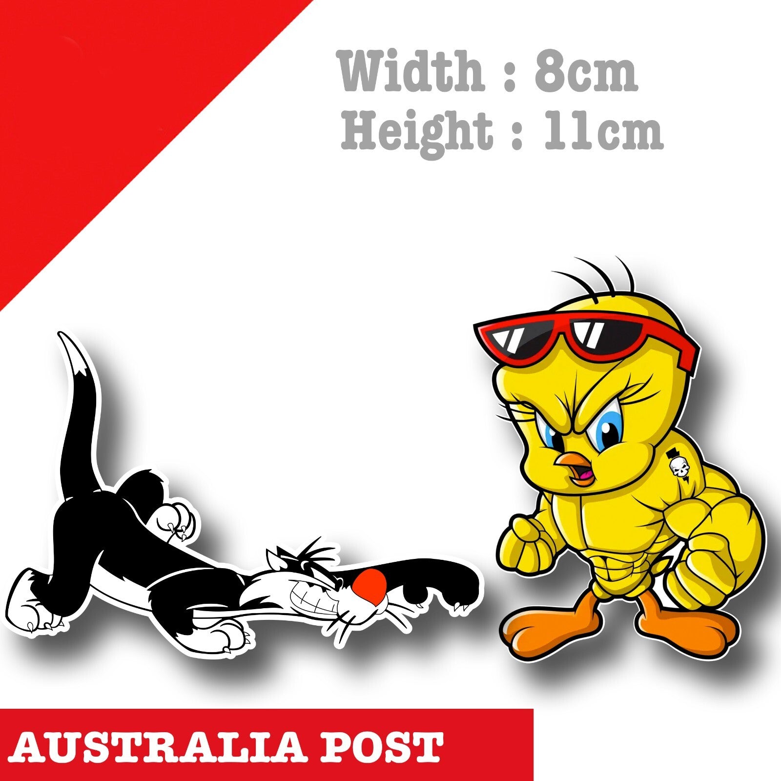 Jacked Tweety  and Sylvester the Back Cat Funny  Laptop , Car  Decal Sticker