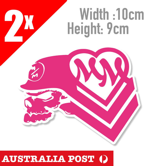 Metal Mulisha ,Motocross Dirt Bike 4x4, Off Road Helmet x2 Pink Sticker