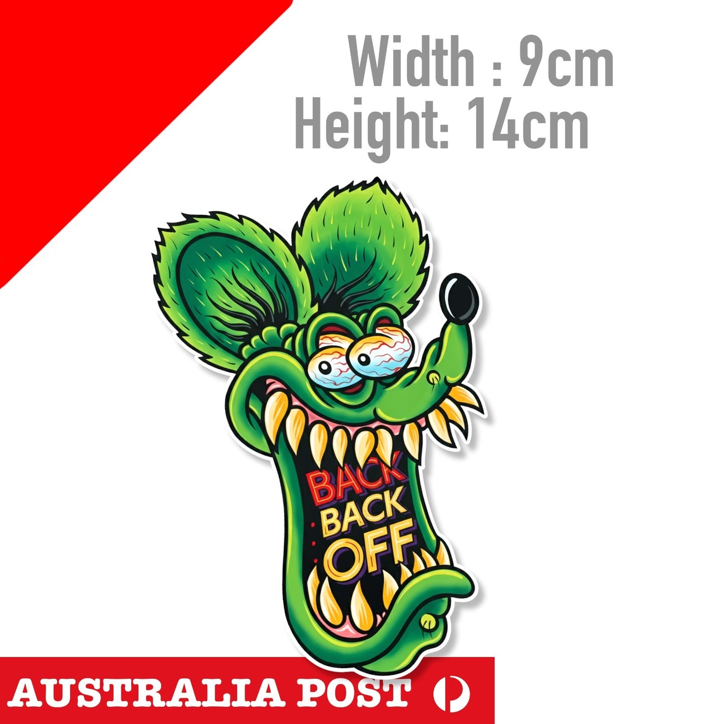 RAT FINK BACK OFF HEAD Sticker