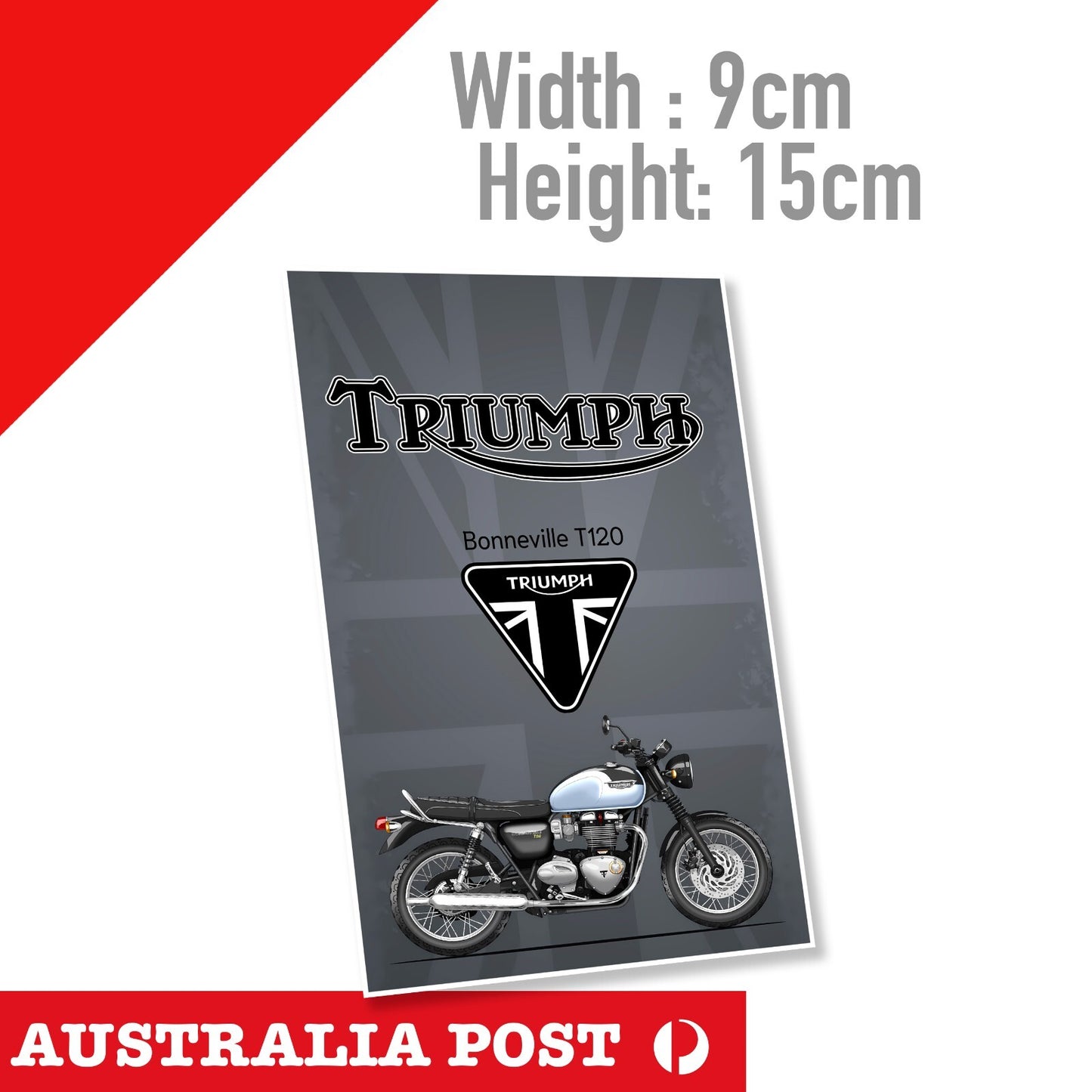 Triumph Motorcycle Bonneville T120 Kingdom Black , Helmet Bike Decal Sticker