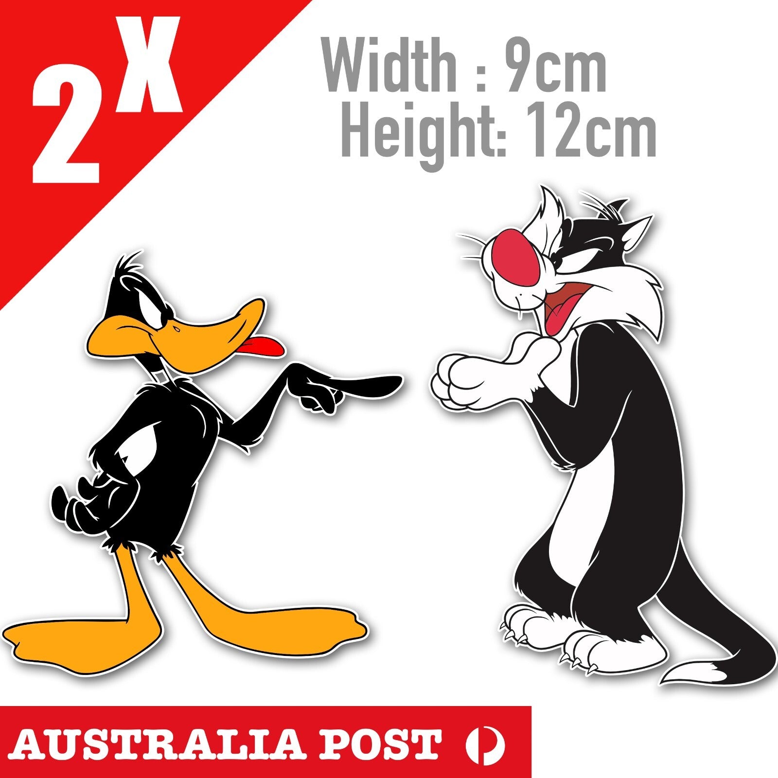 Sylvester Cat and Daffy Duck -  Looney Tunes Funny  Decal Stickers