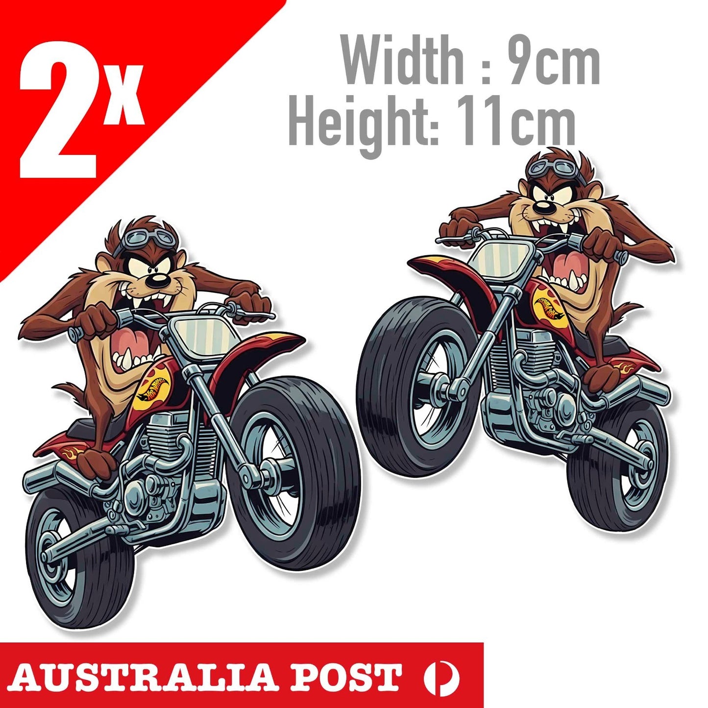 Tasmanian Devil  HOTWHEELS motorcycle  Decal Sticker