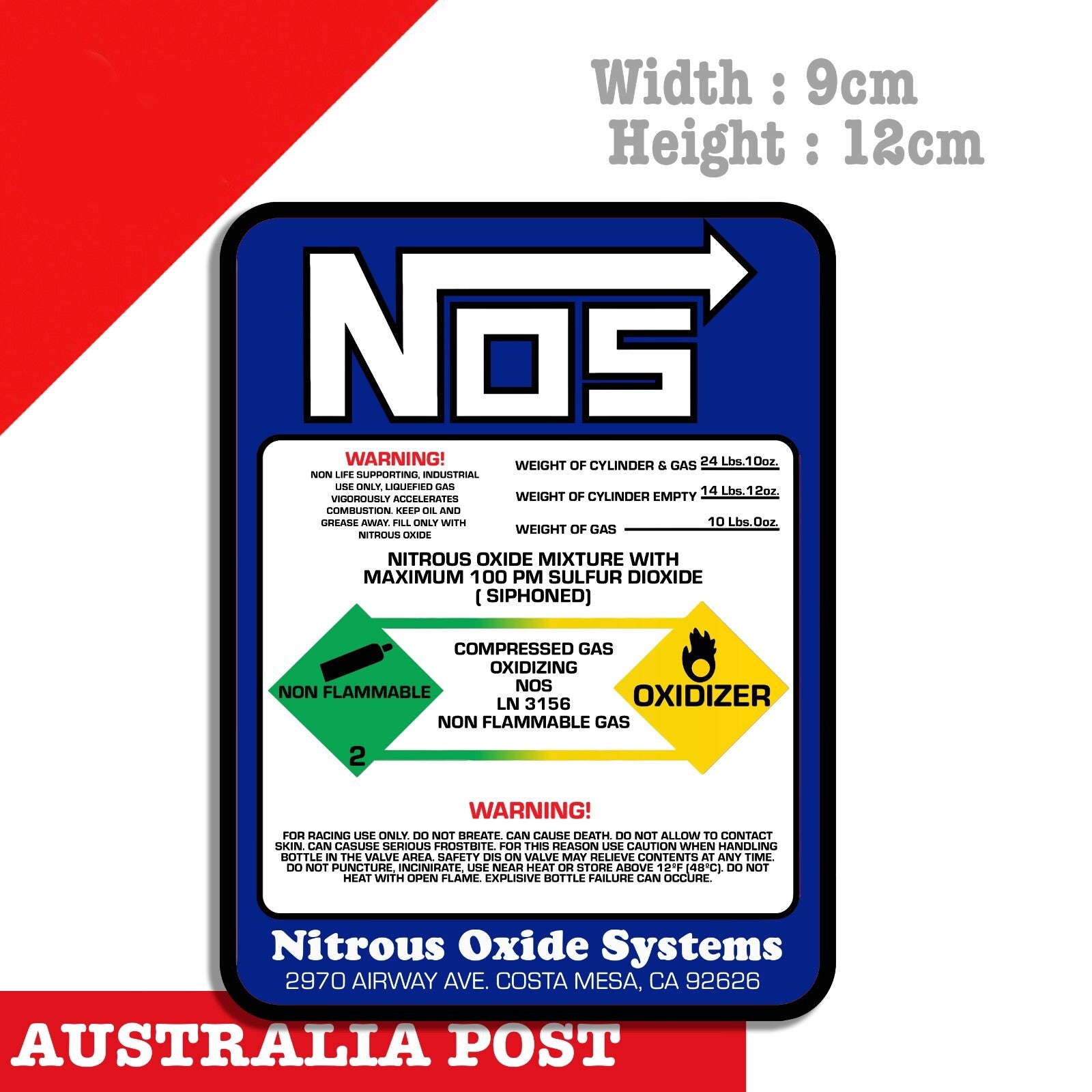 NOS WARNING! FAST BOOST SPEED RACING drifting JDM Car  Decal Sticker