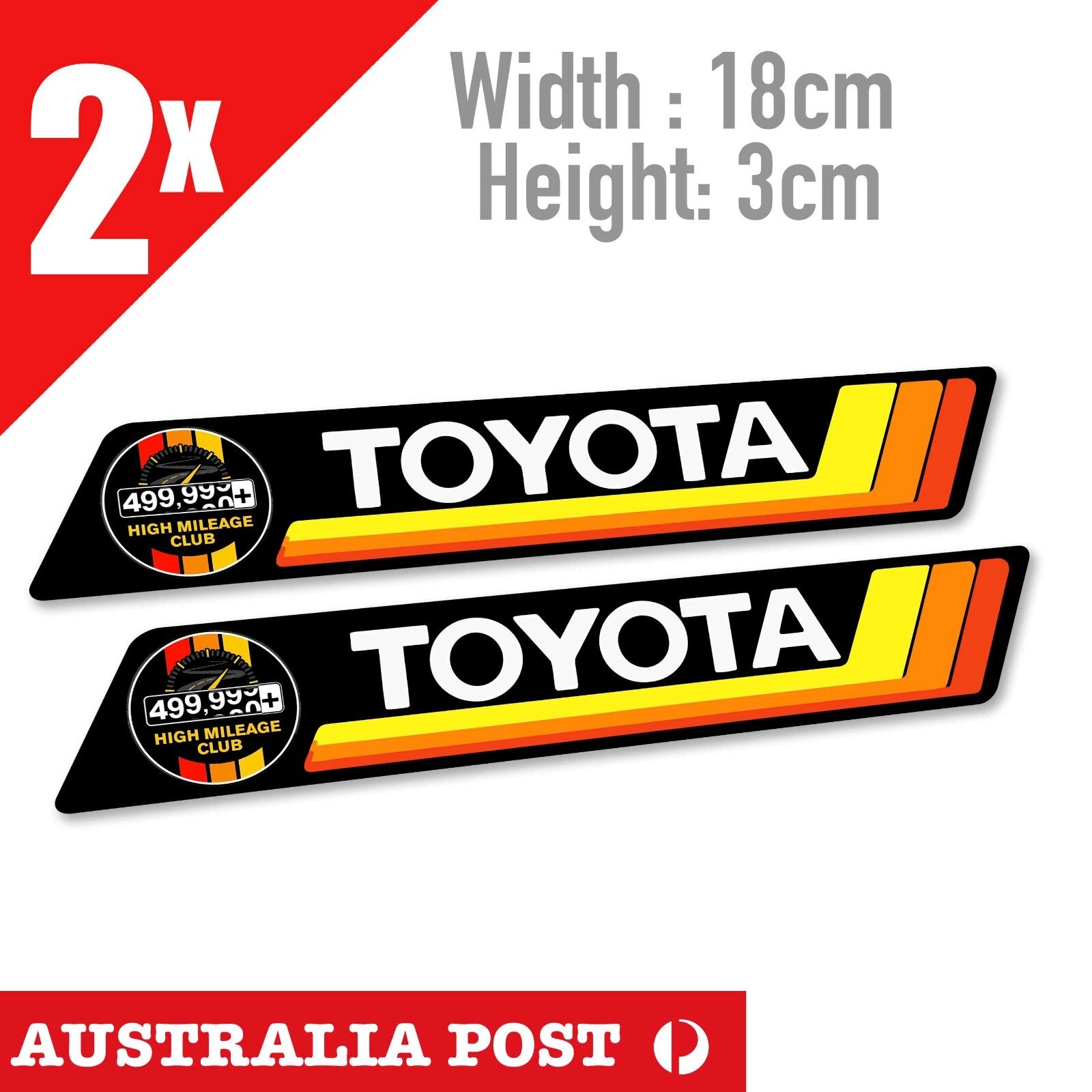 Toyota TRD Vintage HIGH MILEAGE CLUB 500,000 KM 4x4 Hilux Off Road 4WD Sticker