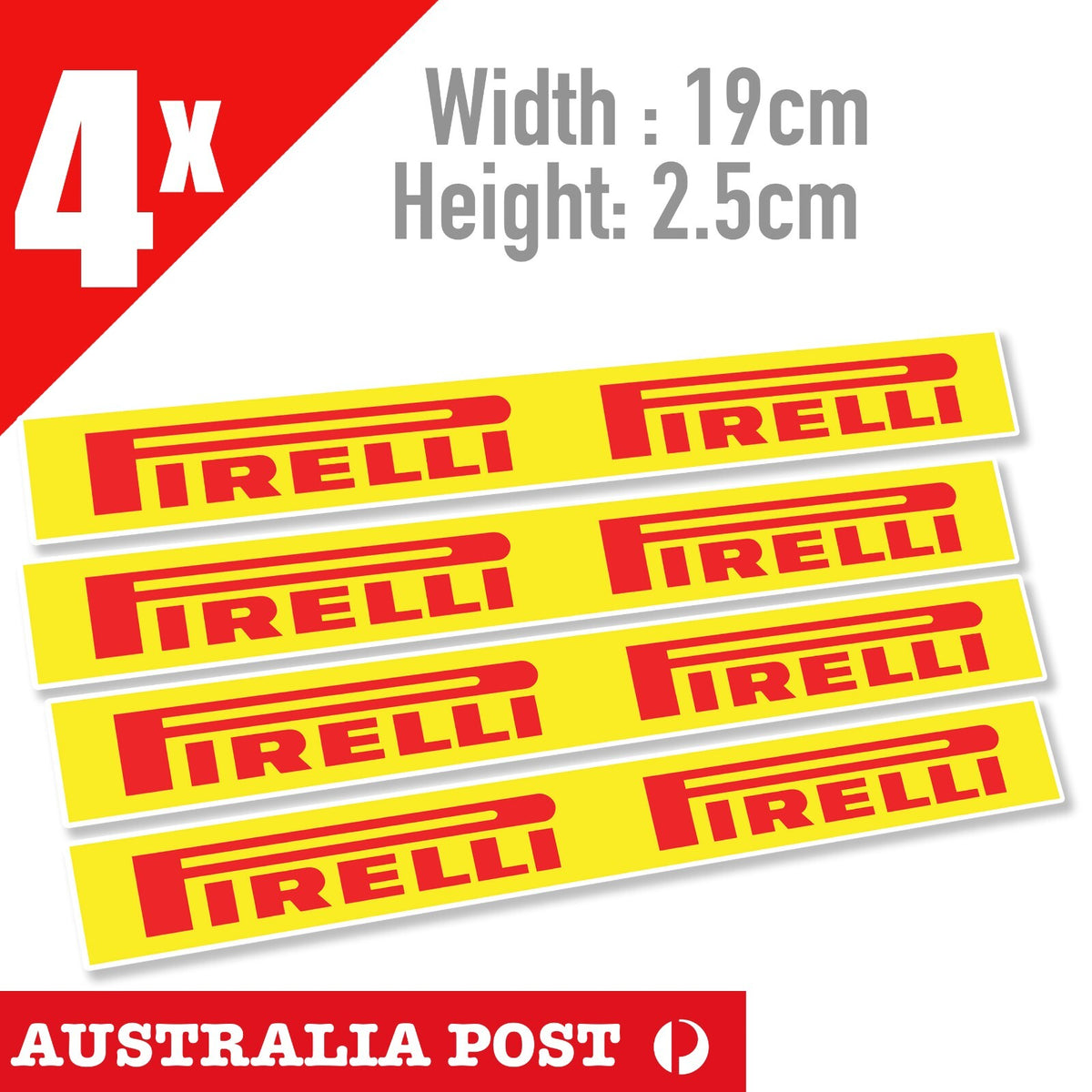 PIRELLI Banner , Pirelli Logo Banner x4 Stickers