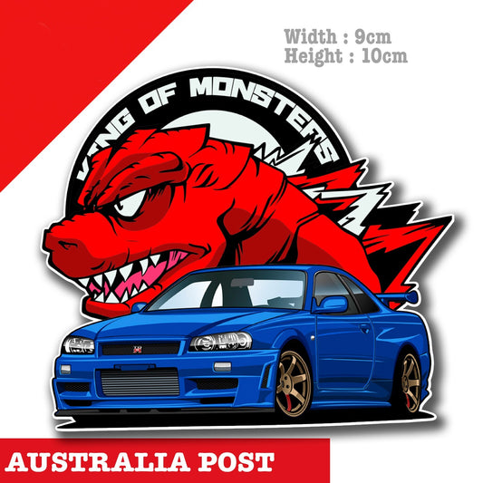 Nissan Skyline R34 GT-R Red GODZILLA JDM JAPAN OSAKA Decal Sticker