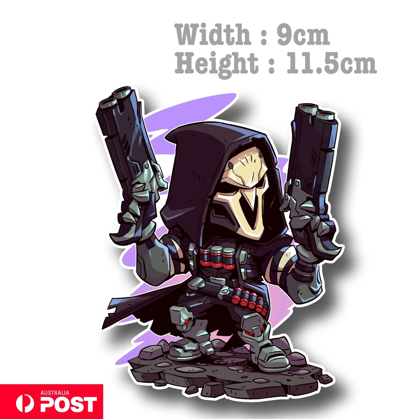 Skull Mask Reaper Double Gun  Laptop , Car  Decal Sticker 