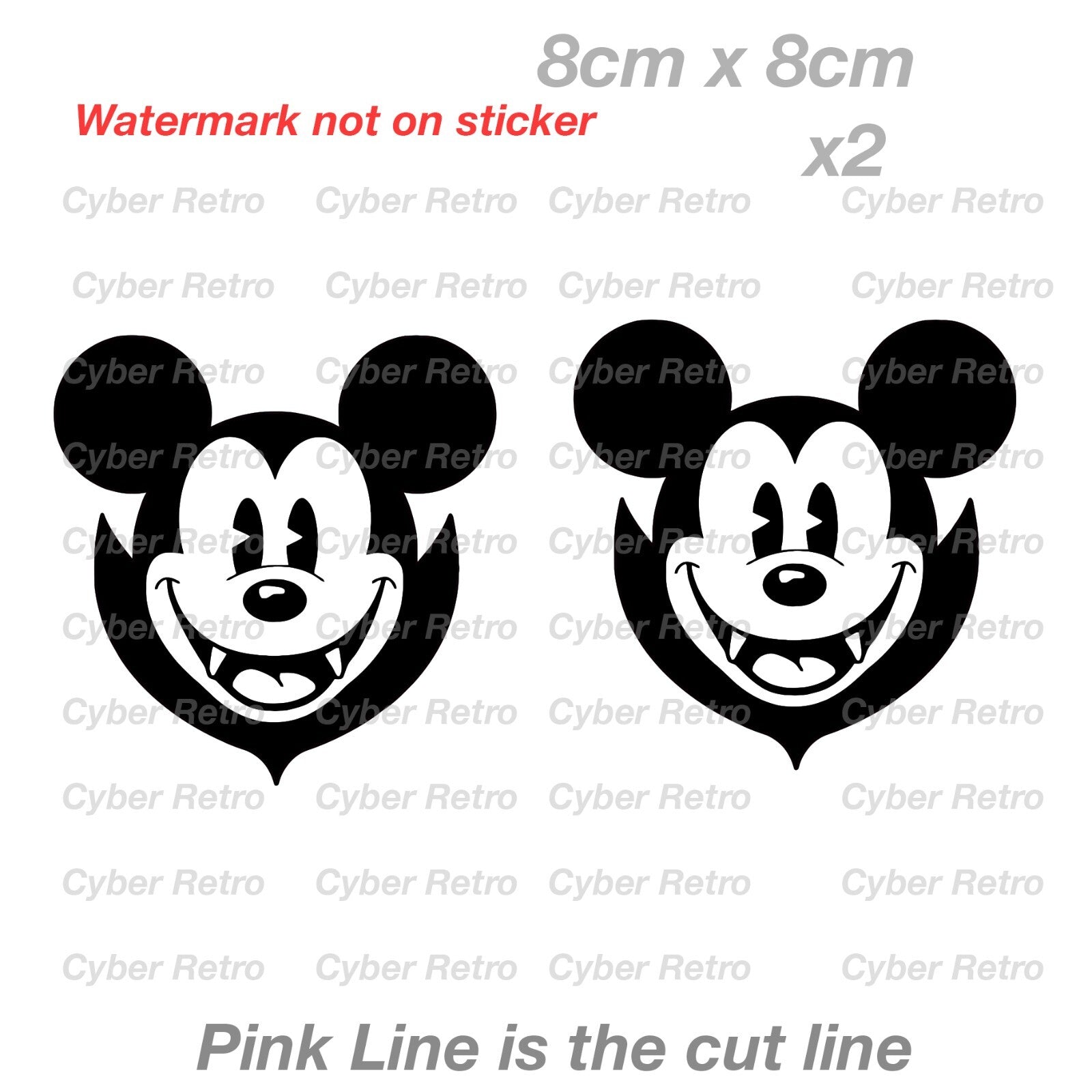 Disney Vampire Mickey Mouse Scary Zombie  Sticker