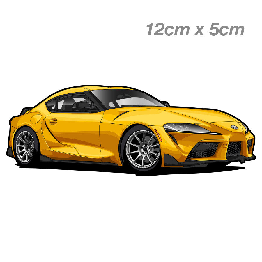 Yellow Toyota Supra A90 JDM Laptop , Car  Vinyl  Sticker 