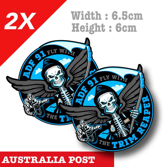 Reaper Skull - The Trim Reaper Flying Skull Motorcycle, Helmet Fuel tank Sticker