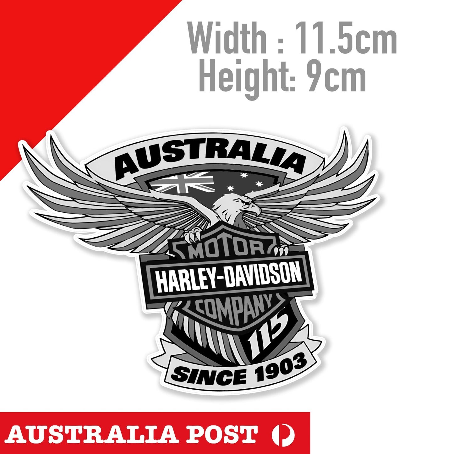 HARLEY Davidson Logo Eagle For Motorcycle Car Ute Glass Australian Flag  Sticker