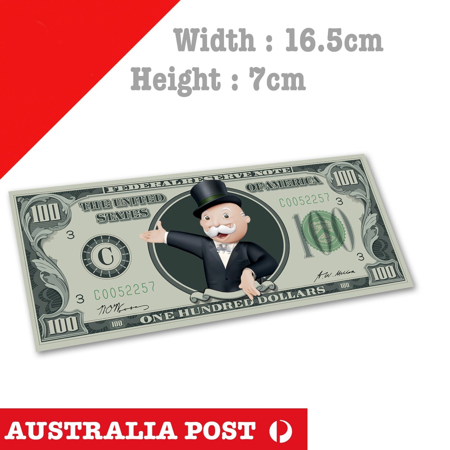 Rich Uncle Pennybags $100 USA Dollar Funny BoardGame Sticker