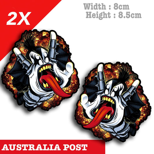 KISS ROCK Band Logo , KISS Gene Simmons Tongue hand  Decal Sticker