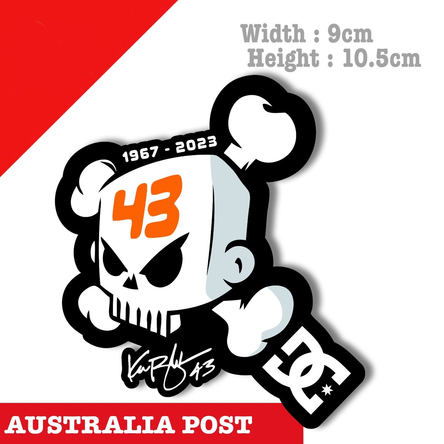 Ken Block 43 RIP ,Ken Block Skull Logo  JDM DRIFT RIP large Sticker