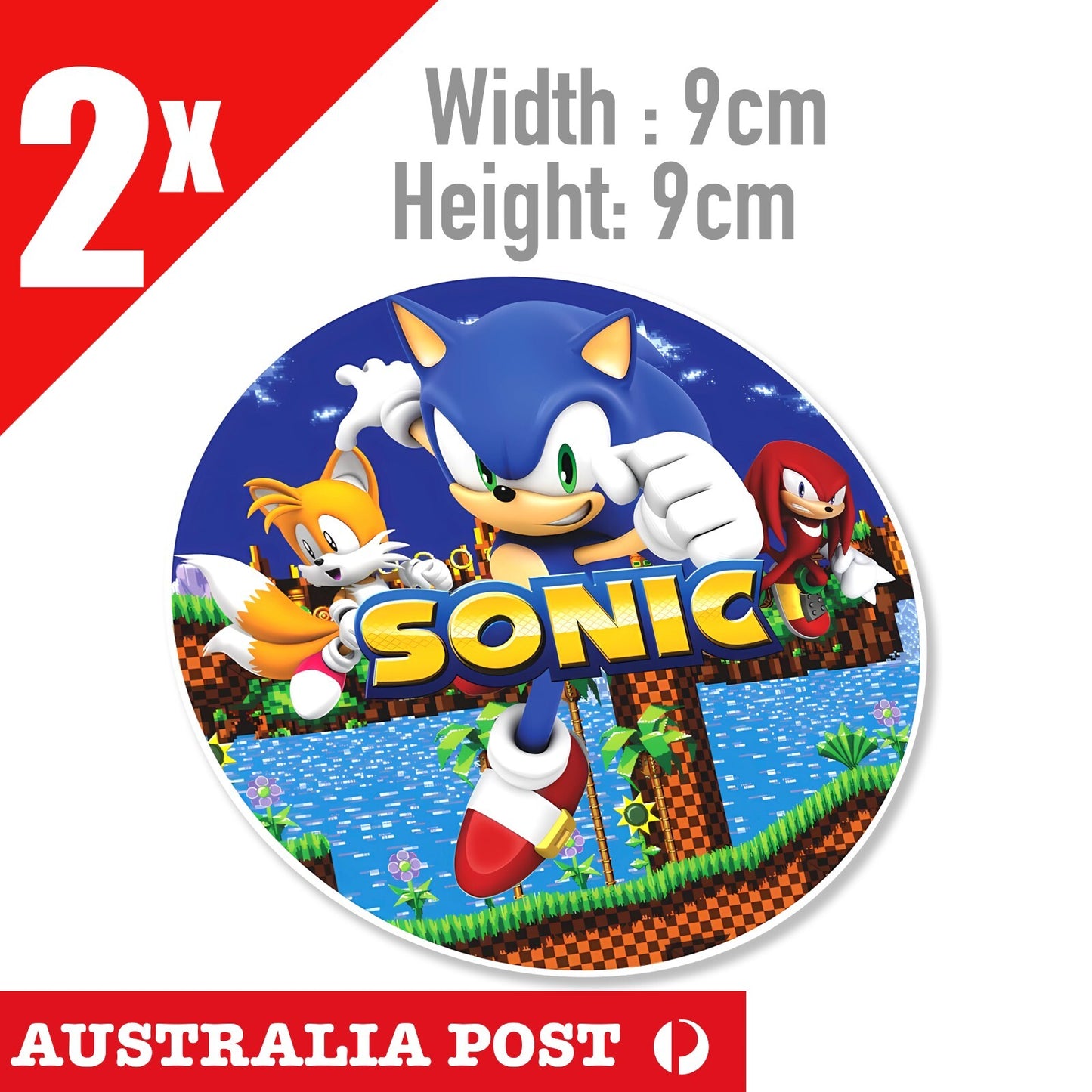 Sonic The SEGA MEGA Round  Sticker