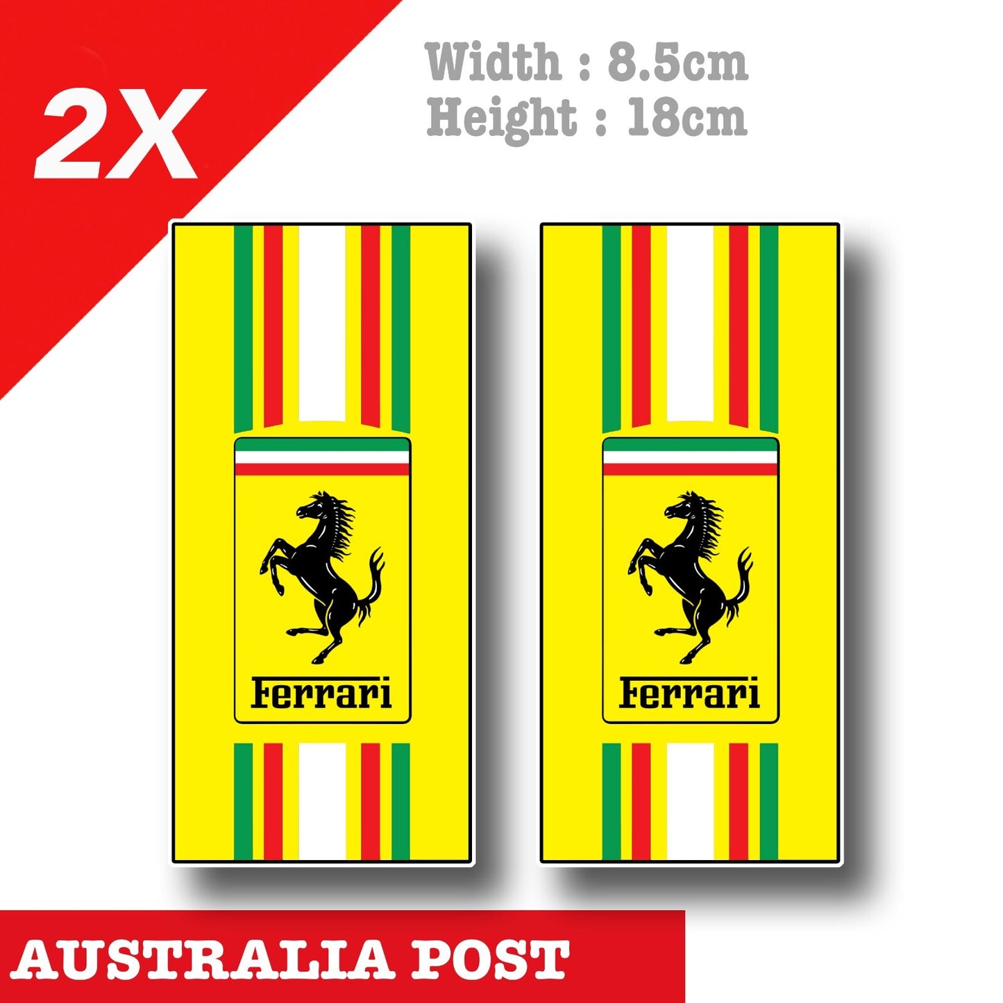Ferrari Logo Racing Stripes Stickers