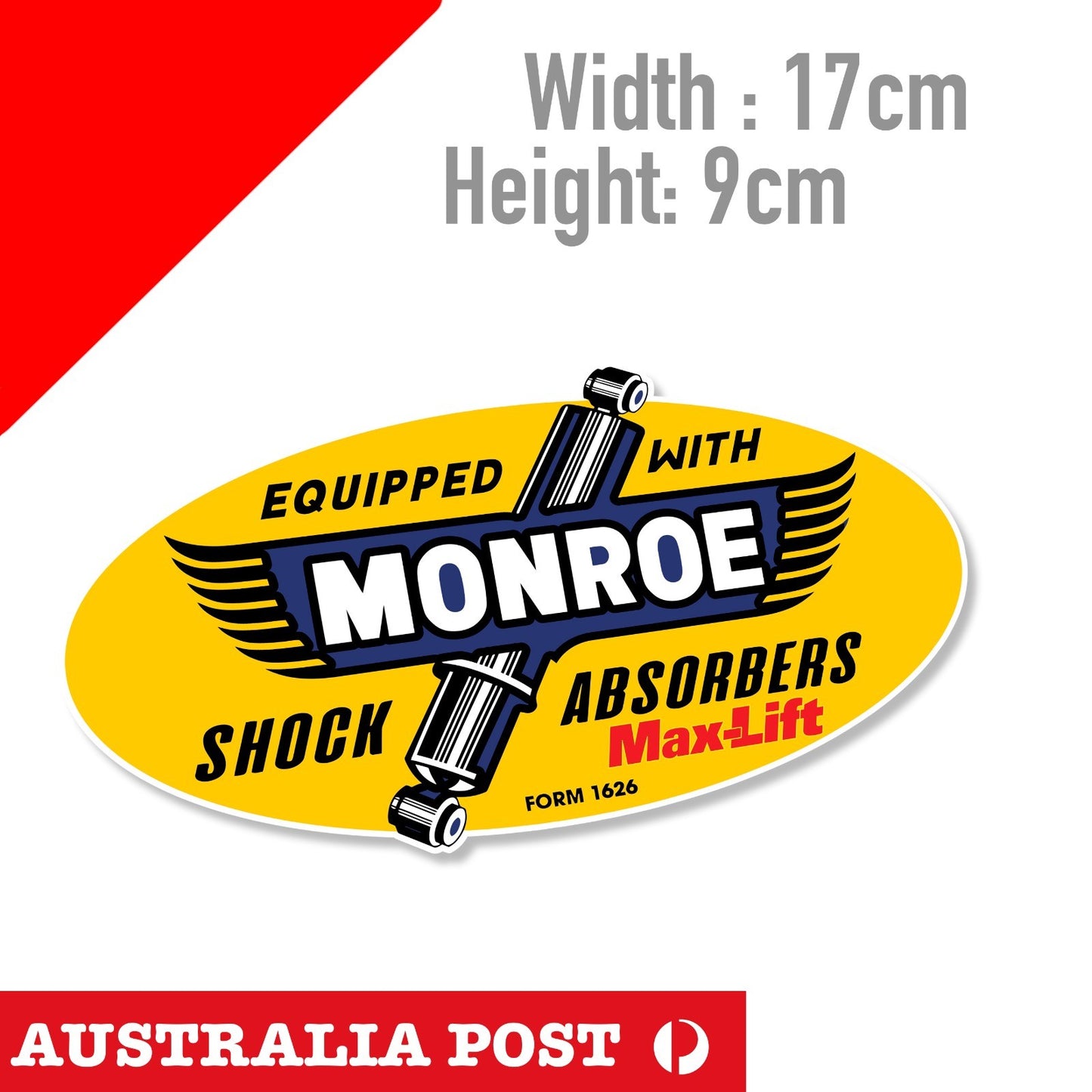 MONROE SHOCK ABSORBERS Logo from 1626 Vintage Max-Lift Sticker