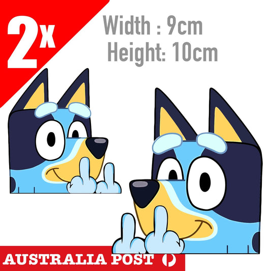 MIDDLE FINGER BLUEY  Vinyl Decal Sticker Car Window Laptop Funny Sticker