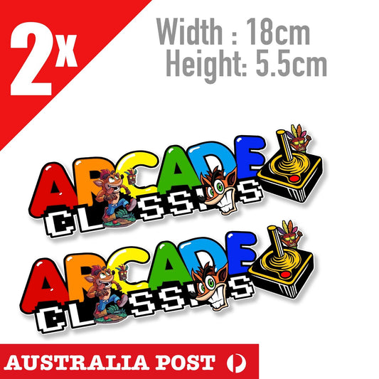 Crash Bandicoot Fox Arcade Classic Logo Font Martin the Martian Arcade Stickers