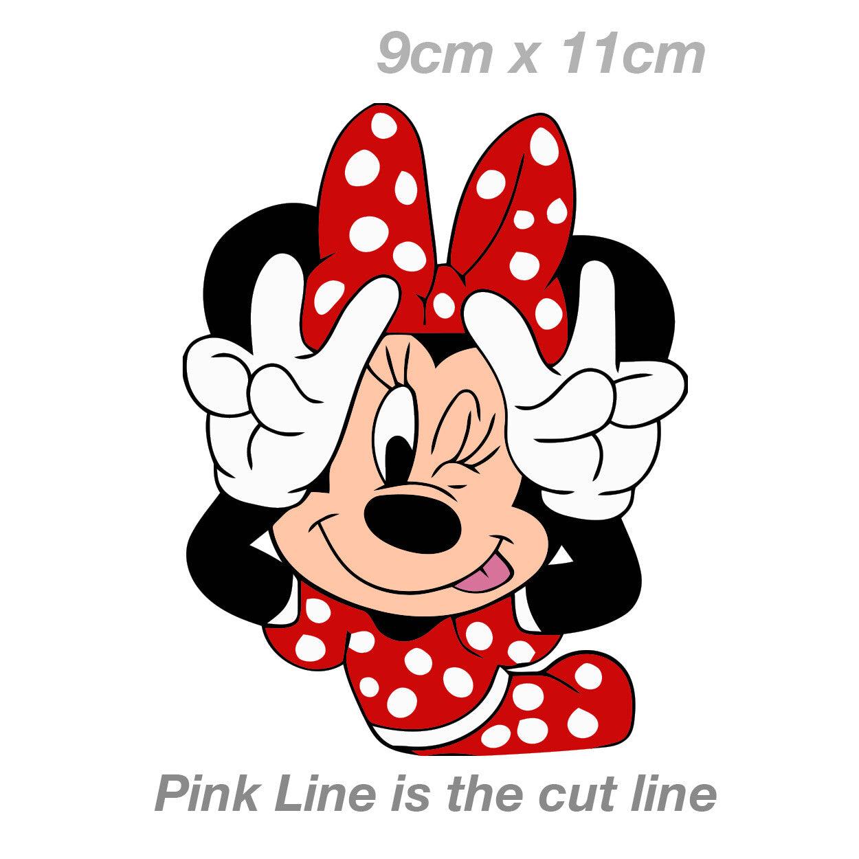 Minnie Mouse Peace - Mickey Mouse Walt Disney Funny Cute Vinyl  Sticker 
