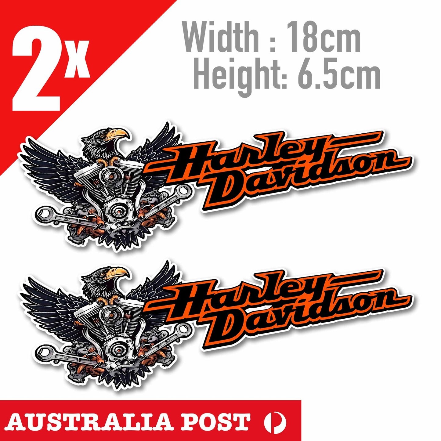 Harley Davidson Black Eagle Logo, Fuel Tank, Motorcycle Stickers