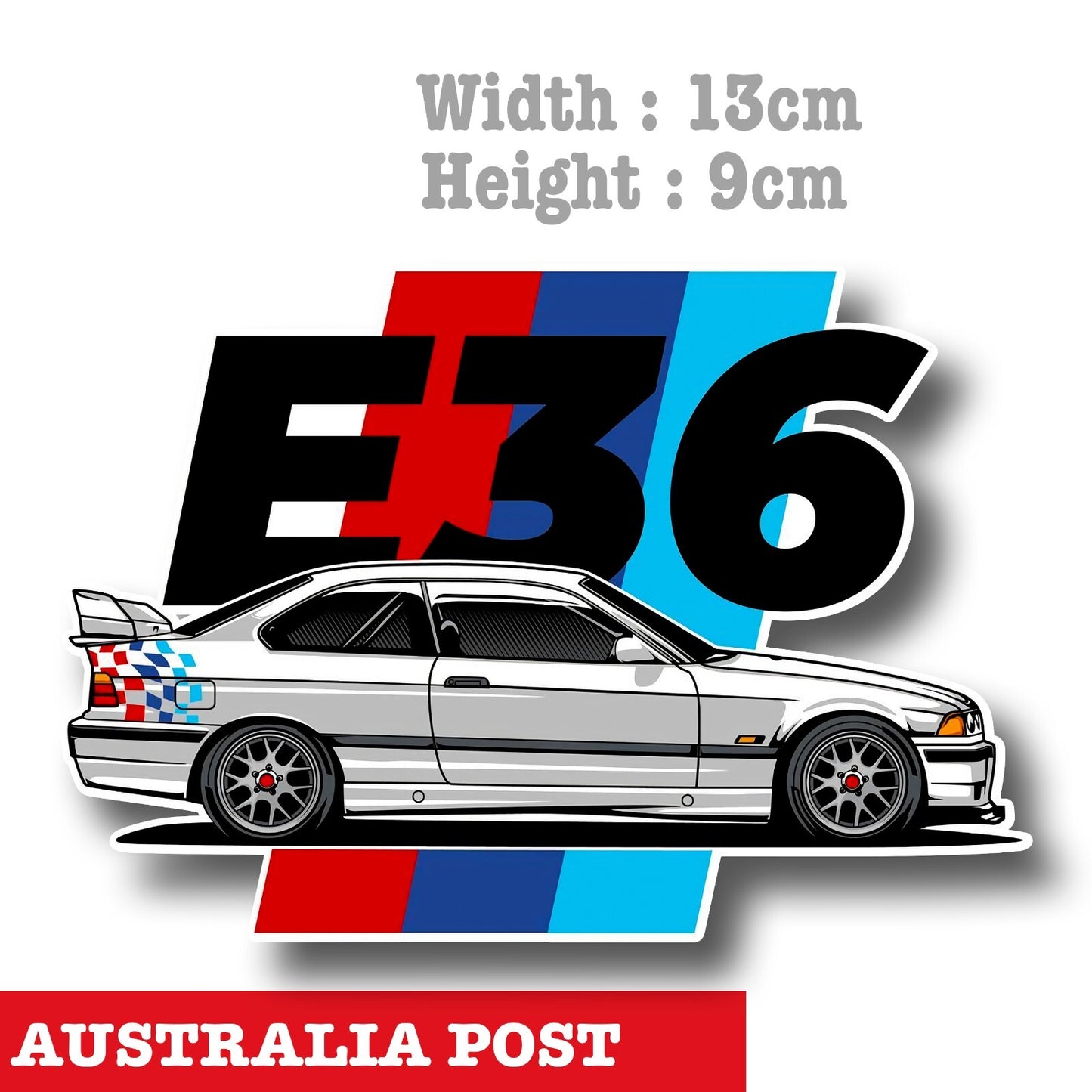 BMW E36 M3 Car, BMW 3 Series E36 Model Car Sticker