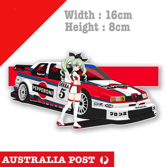 Alfa Romeo 155 V6 Anim Sexy Girl Racing Car Sticker