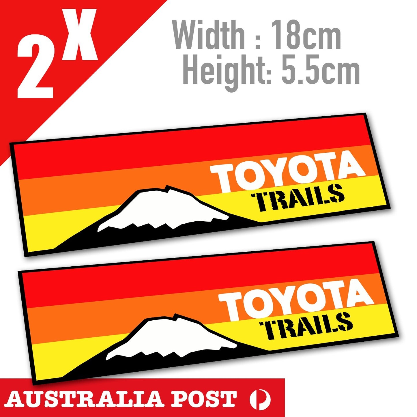 Toyota Vintage TRD TRAILS Banner, 4x4, Hilux, 4WD, Off Road Decal Stickers