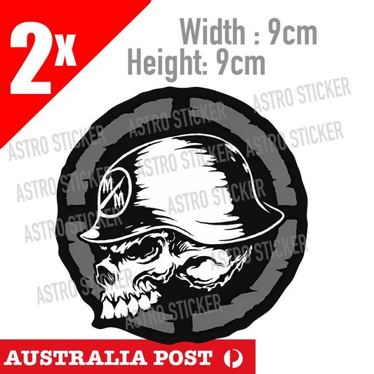 Metal Mulisha Motorcycle Logo Head Soldier , Helmet Logo Blood  Stickers