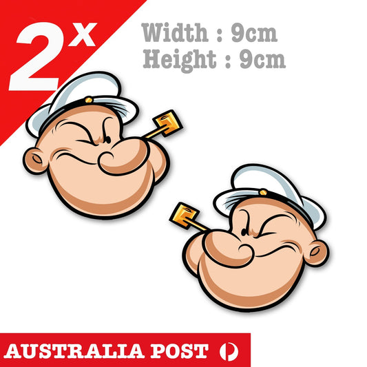 Popeye Face Sailor  Laptop , Car  Vinyl  Stickers