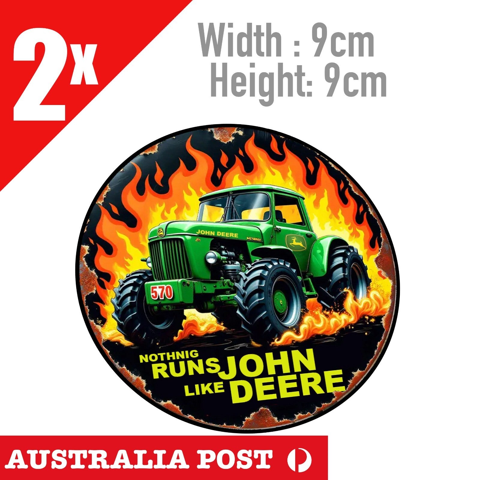 John Deer Nothing Runs Like John Deere Rustic Sign Stickers